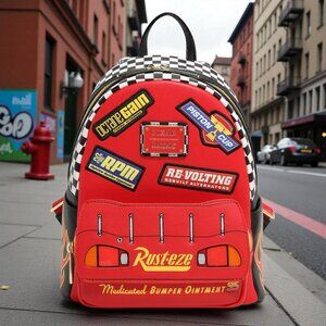 Loungefly Disney Pixar Cars Lightning McQueen Rust-eze Light-up Mini Backpack